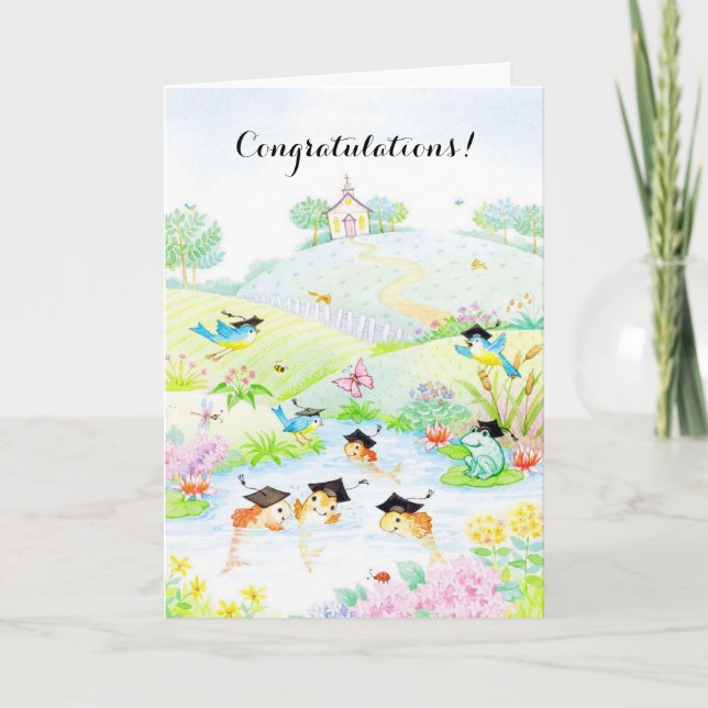 Carte Beaux animaux colorés de graduation personnalisabl (Devant)