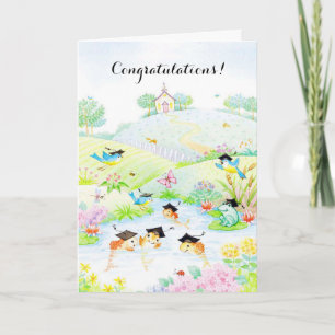 Carte Beaux animaux colorés de graduation personnalisabl