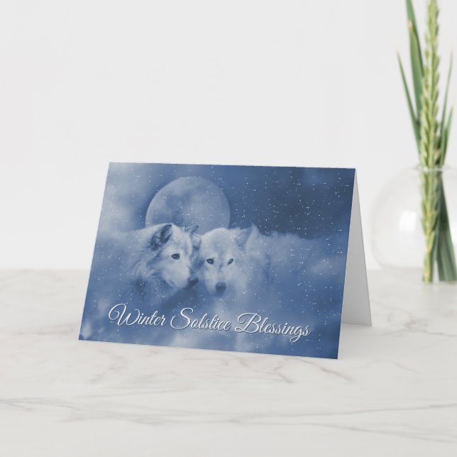 Carte Beaux Loups Spirituels Solstice d'Hiver (Devant)