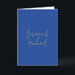 Carte Beaux Noms De Couple Calligraphie Chic Bleu Et Or<br><div class="desc">Vous Pouvez Facilement Changer Les Polices,  L'image De Fond Et La Couleur,  Les Caractères De Lettre.</div>