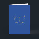 Carte Beaux Noms De Couple Calligraphie Chic Bleu Et Or<br><div class="desc">Vous Pouvez Facilement Changer Les Polices,  L'image De Fond Et La Couleur,  Les Caractères De Lettre.</div>