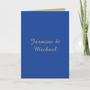 Carte Beaux Noms De Couple Calligraphie Chic Bleu & Or