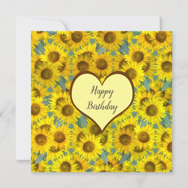 Carte Beaux tournesols - motif fleuri, (Devant)