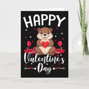 Carte Beaver Joyeuse Saint-Valentin Amour Cœurs Beaver V