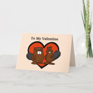 Carte Beaver Love Valentine's Day Card