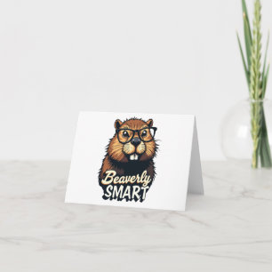 Carte Beaverly Smart - Drôle Castor avec lunettes Graphi