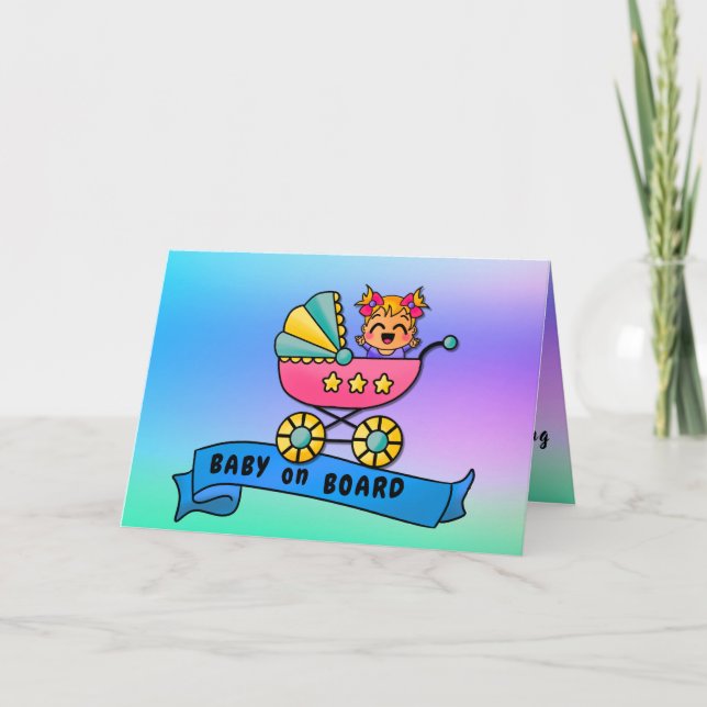 Carte Bébé à bord Félicitations pour la naissance des fi (Devant)