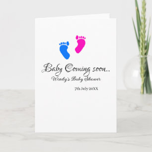 Carte Bébé à venir bientôt baby shower bleu rose bébé pi