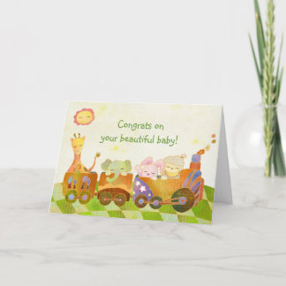 Carte Bébé Animaux sur Choo Choo Train : Nouveau bébé