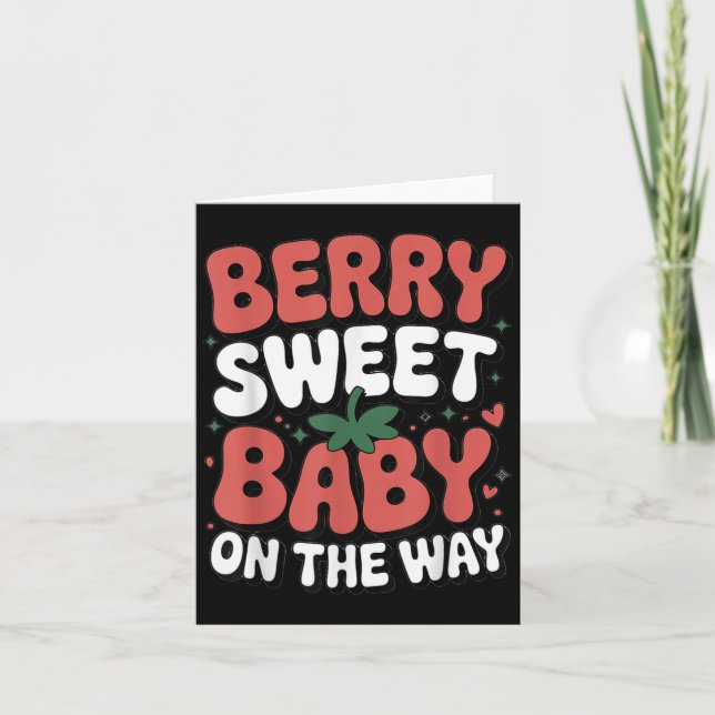 Carte Bébé Berry Sweet en route Mignonne Grossesse de Fr (Devant)