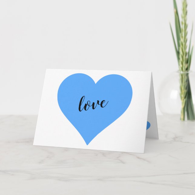 Carte bébé Blue Heart sur mesure (Devant)