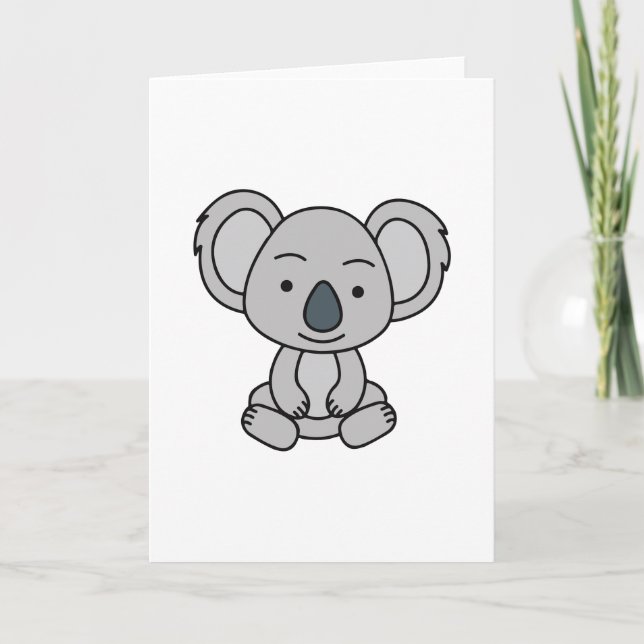 Carte Bébé Cute Koala Avec Le Sourire Assis (Devant)