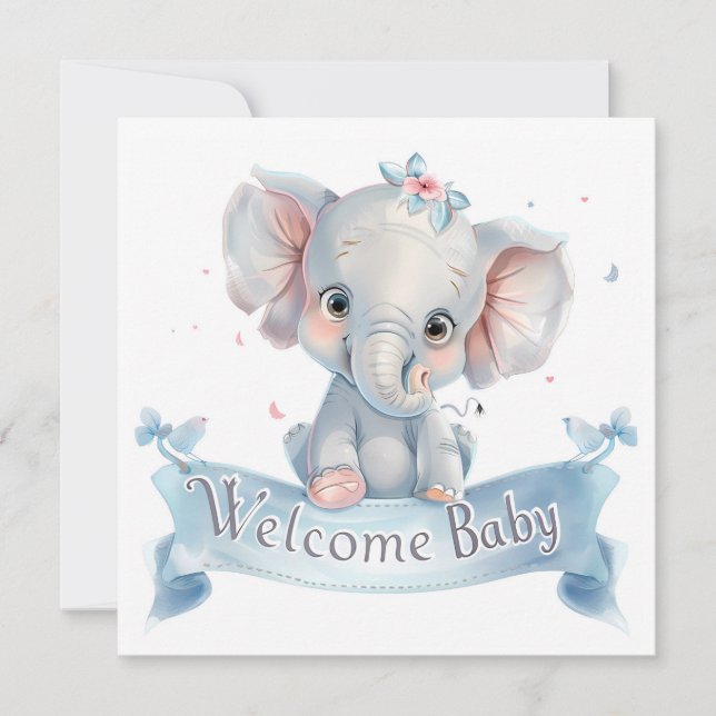 Carte bébé de bienvenue (Devant)