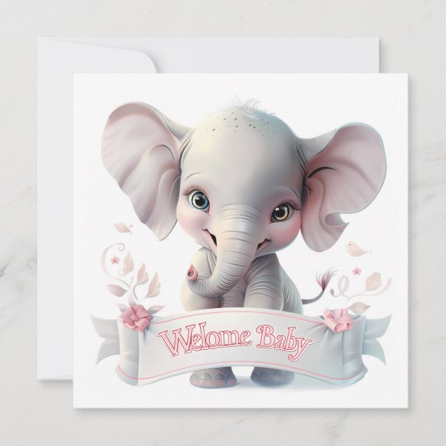 Carte bébé de bienvenue (Devant)