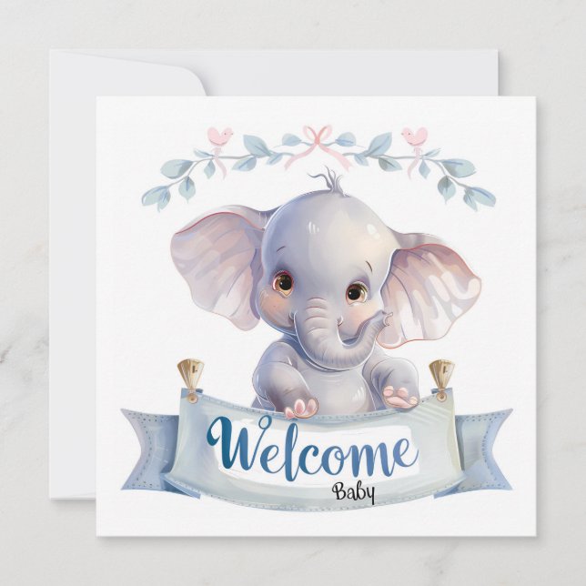 Carte bébé de bienvenue (Devant)