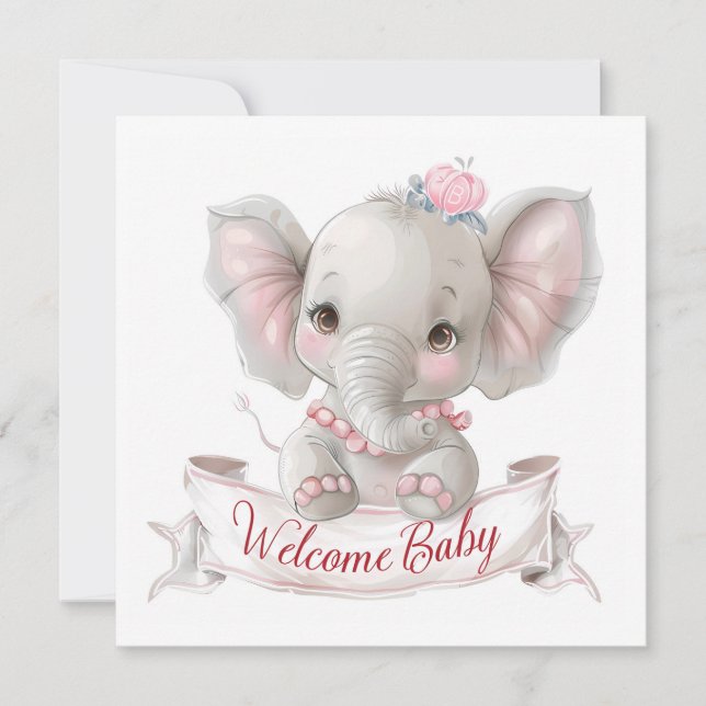 Carte bébé de bienvenue (Devant)
