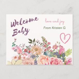 Carte bébé de bienvenue pour cadeau bébé