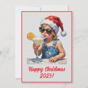 Carte Bébé de Noël numérique personnalisé boit du lait X