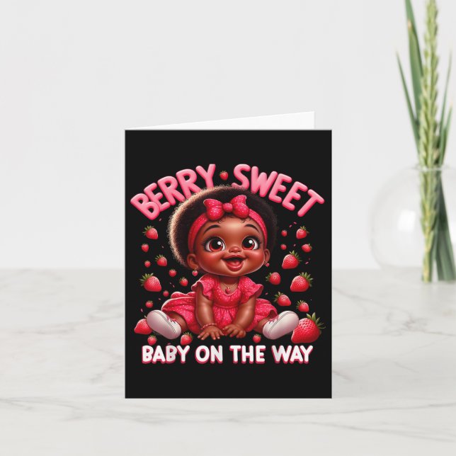 Carte Bébé Doux Berry Cute Sur Le Chemin Gr Grossesse Mi (Devant)