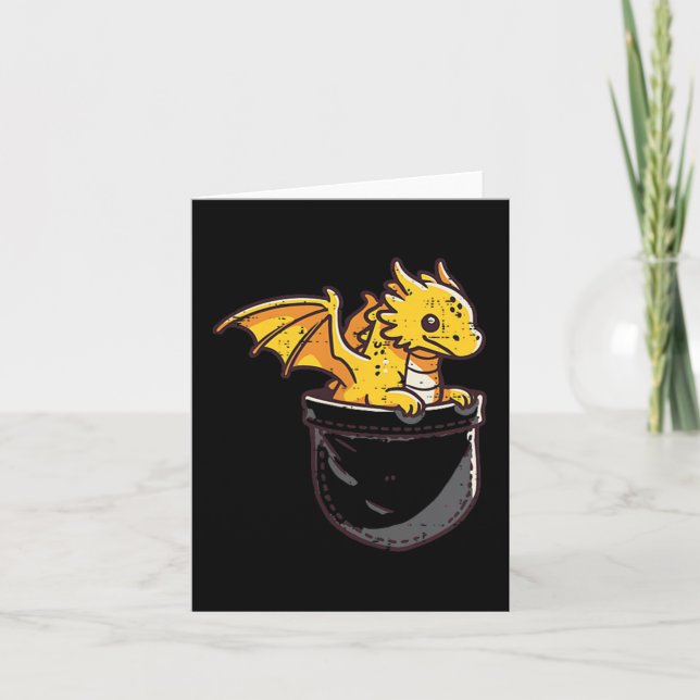 Carte Bébé Dragon De Poche Mignon Fantastique Mythique E (Devant)