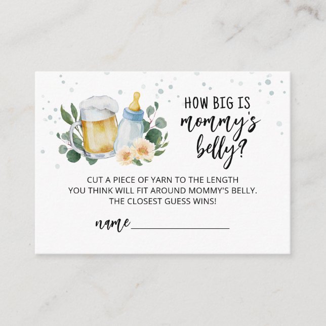 Carte Bébé en route : Quelle est la taille du vent (Devant)