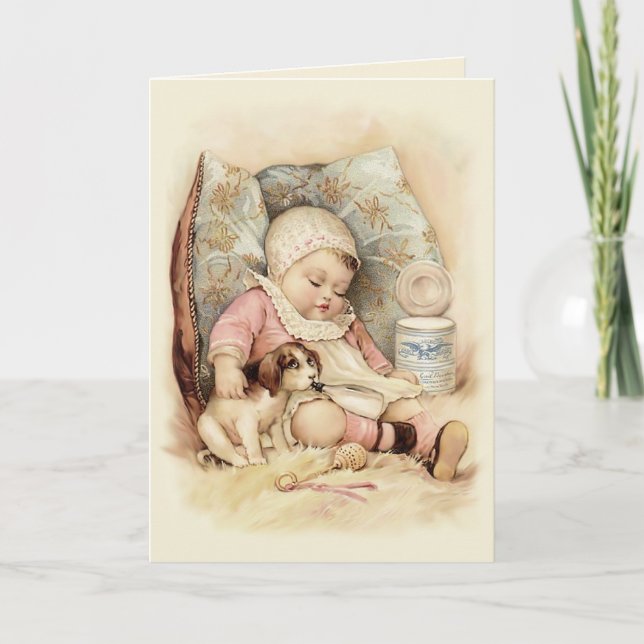 Carte Bébé endormi (Devant)