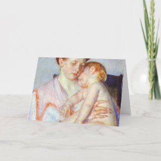 Carte Bébé endormi. c. 1910, Mary Cassatt