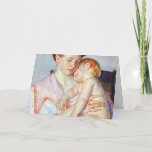 Carte Bébé endormi. c. 1910, Mary Cassatt (Devant)