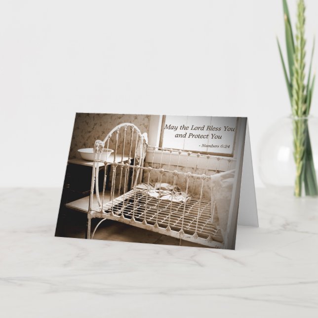 Carte Bébé Félicitations Que Le Seigneur Vous Bénisse &  (Devant)