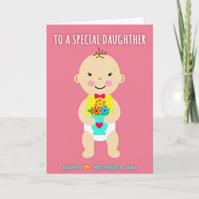 Carte Bébé Fille à Pois (Devant)