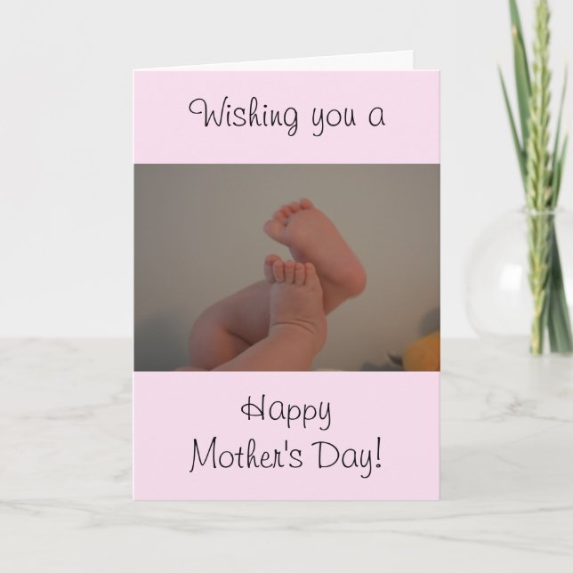 Carte Bébé Fille Rose Fête des Mères (Devant)