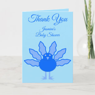 Carte Bébé Garçon Bleu Mignon pour la Fête de Thanksgivi