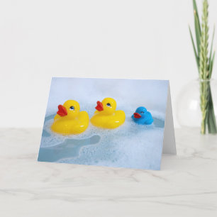 Carte Bébé garçon en caoutchouc canard