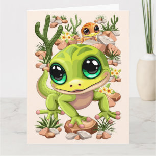 Carte Bébé Geckos jote personnages de dessin