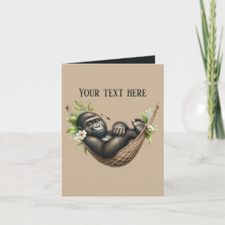 Carte Bébé gorille mignon ajouter du texte à n'importe q