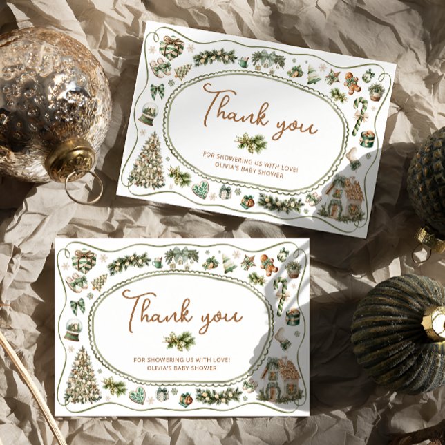 Carte Bébé Il fait froid dehors Baby shower Merci (Créateur téléchargé)