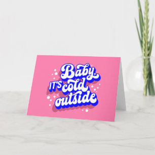 Carte Bébé joueur, il fait froid dehors design d'hiver
