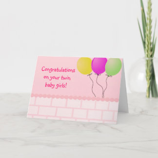 Carte bébé jumelle pour filles