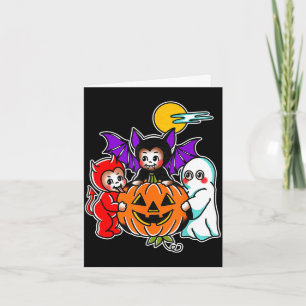 Carte Bébé kewpie fantôme vampire diable halloween nuit