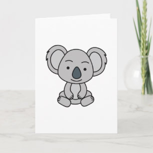 Carte Bébé koala mignon avec un sourire assis
