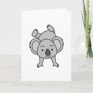 Carte Bébé koala mignon avec un sourire faisant un poiri