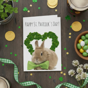 Carte Bébé lapin de la Saint-Patrick