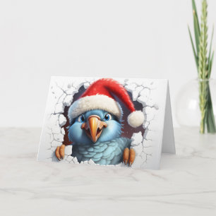 Carte Bébé mignon Animaux de Noël 3D Parrot Salutation