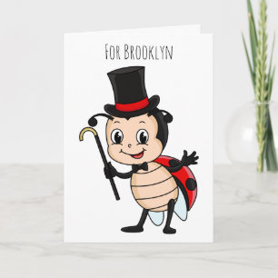 Carte Bébé mignon avec chapeau et dessin animé de cravat