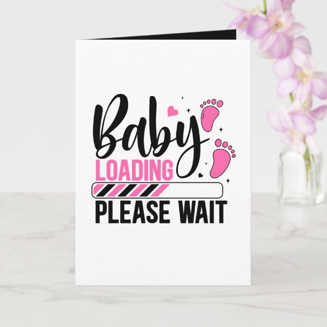 Carte Bébé mignon chargement annonce de grossesse ajoute (Orchidée)