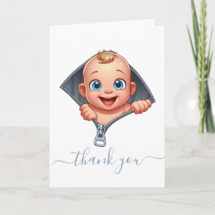 Carte Bébé mignon jeter un oeil sur le Merci de Baby sho