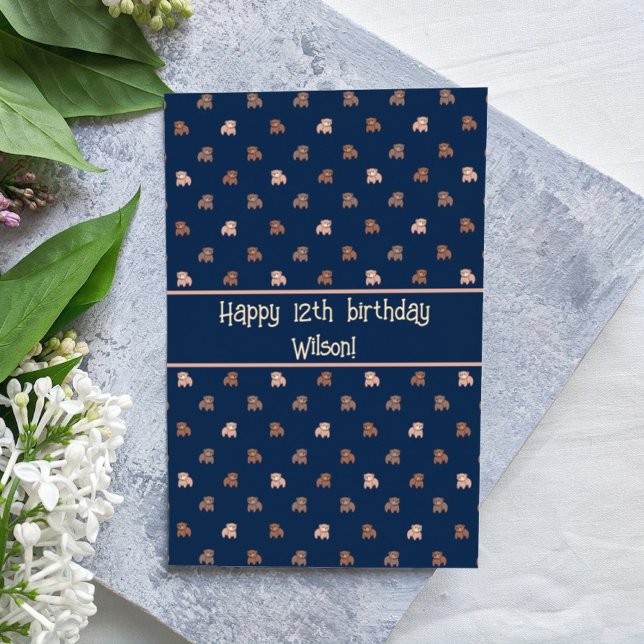 Carte Bébé mignon ours Motif Anniversaire personnalisé (Créateur téléchargé)