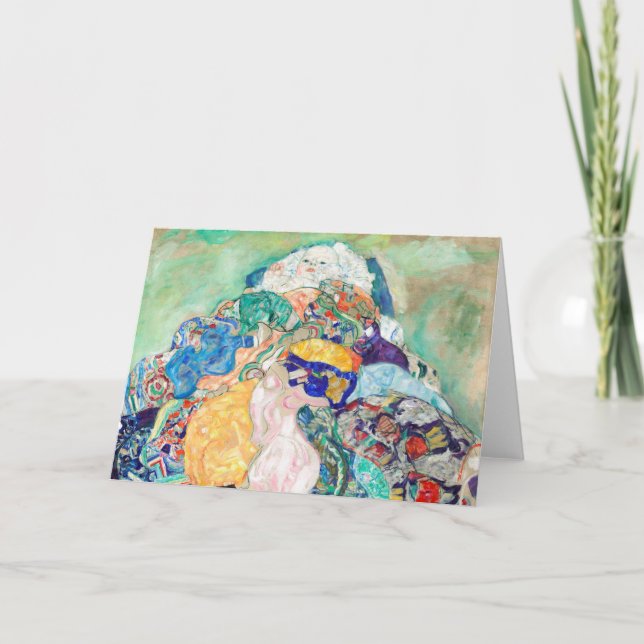 Carte Bébé par Gustav Klimt Peinture (Devant)