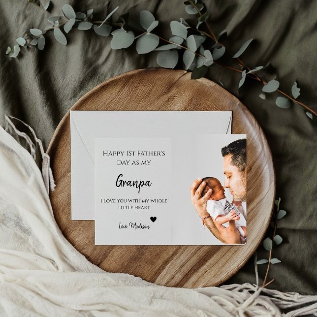 Carte Bébé photo Happy première fête des pères je vous a (Créateur téléchargé)