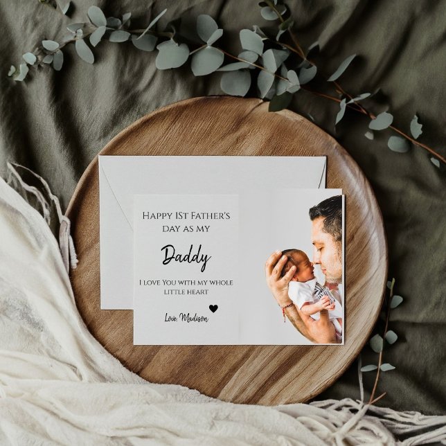 Carte Bébé photo Happy première fête des pères je vous a (Créateur téléchargé)